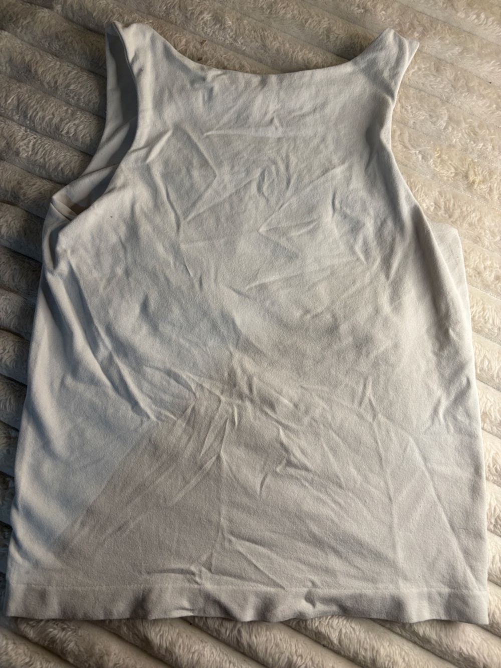 Free People White Ribbed Tank Top